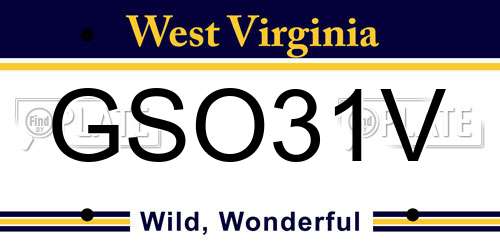 GSO31V West Virginia License Plate