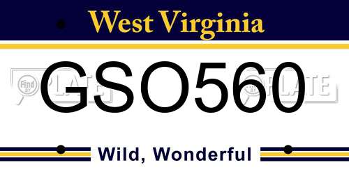 GSO560 West Virginia License Plate
