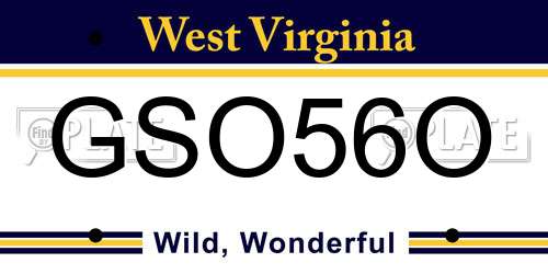 GSO56O West Virginia License Plate