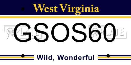 GSOS60 West Virginia License Plate