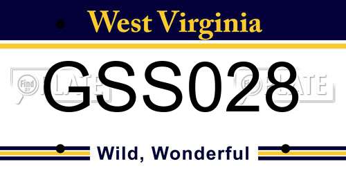 GSS028 West Virginia License Plate