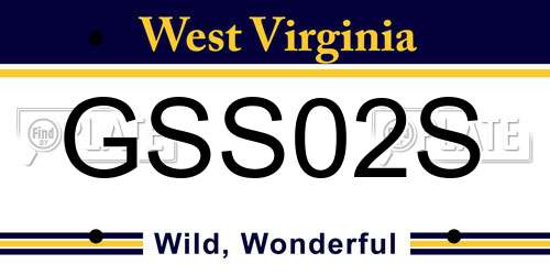 GSS02S West Virginia License Plate