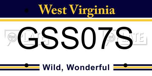 GSS07S West Virginia License Plate