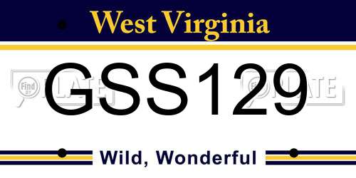 GSS129 West Virginia License Plate