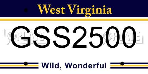 GSS2500 West Virginia License Plate