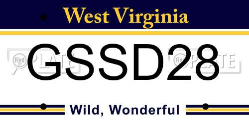 GSSD28 West Virginia License Plate