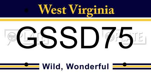 GSSD75 West Virginia License Plate