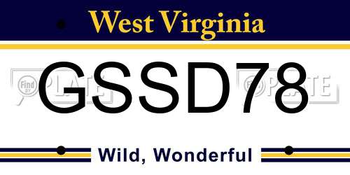 GSSD78 West Virginia License Plate
