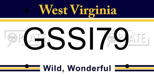 GSSI79 West Virginia License Plate