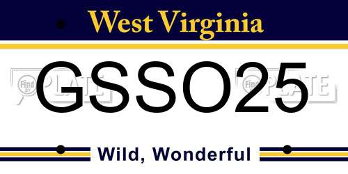 GSSO25 West Virginia License Plate