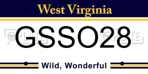 GSSO28 West Virginia License Plate