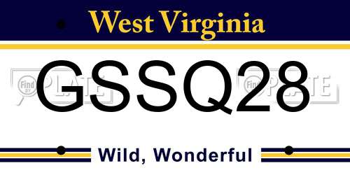 GSSQ28 West Virginia License Plate