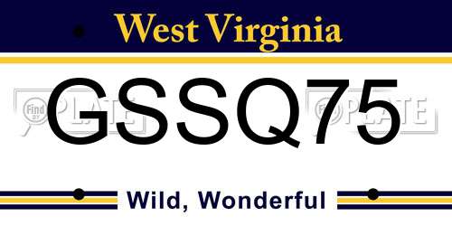 GSSQ75 West Virginia License Plate