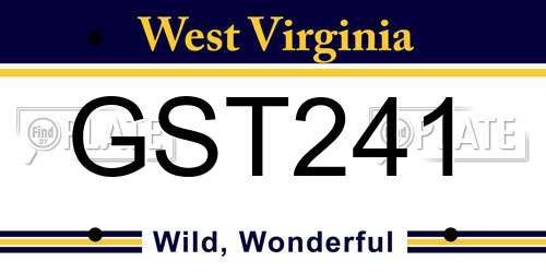 GST241 West Virginia License Plate