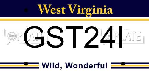 GST24I West Virginia License Plate