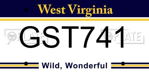 GST741 West Virginia License Plate