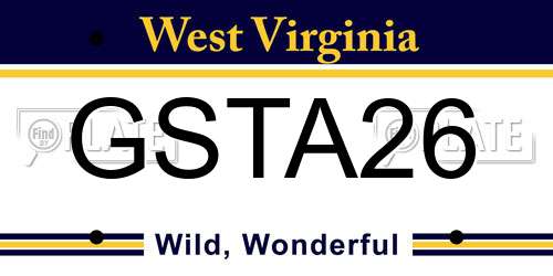 GSTA26 West Virginia License Plate