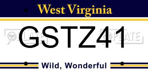 GSTZ41 West Virginia License Plate