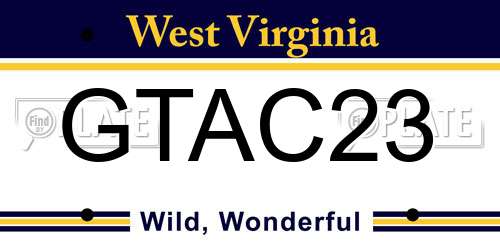 GTAC23 West Virginia License Plate