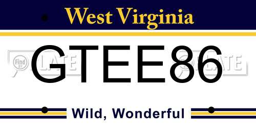 GTEE86 West Virginia License Plate