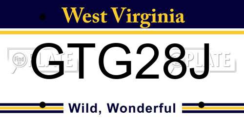 GTG28J West Virginia License Plate