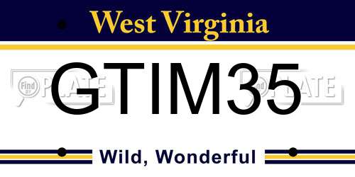 GTIM35 West Virginia License Plate