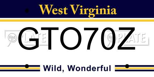 GTO70Z West Virginia License Plate