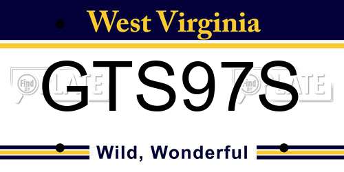 GTS97S West Virginia License Plate