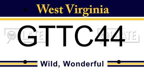 GTTC44 West Virginia License Plate