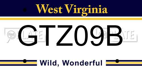 GTZ09B West Virginia License Plate