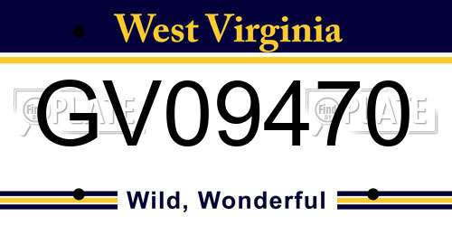 GV09470 West Virginia License Plate