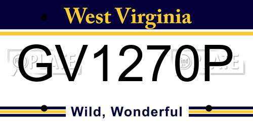 GV1270P West Virginia License Plate