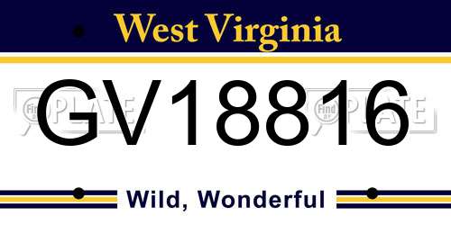 GV18816 West Virginia License Plate