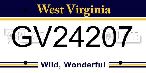 GV24207 West Virginia License Plate