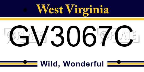 GV3067C West Virginia License Plate
