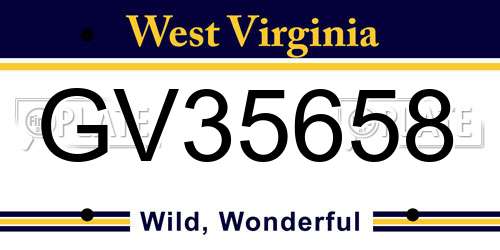GV35658 West Virginia License Plate