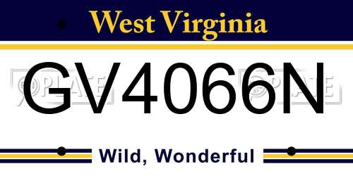 GV4066N West Virginia License Plate