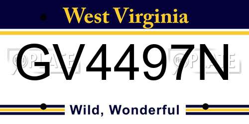 GV4497N West Virginia License Plate
