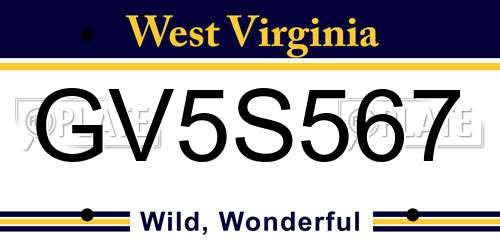 GV5S567 West Virginia License Plate
