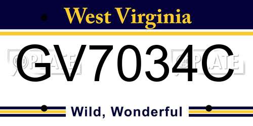 GV7034C West Virginia License Plate