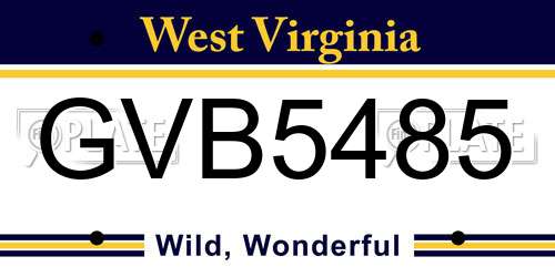 GVB5485 West Virginia License Plate
