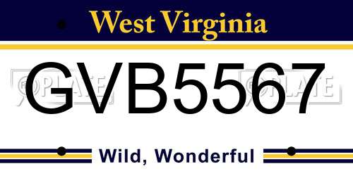 GVB5567 West Virginia License Plate