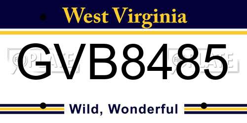 GVB8485 West Virginia License Plate