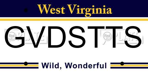 GVDSTTS West Virginia License Plate
