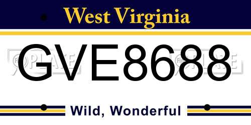 GVE8688 West Virginia License Plate