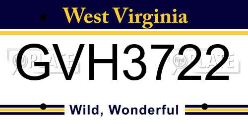 GVH3722 West Virginia License Plate