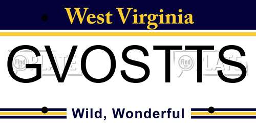 GVOSTTS West Virginia License Plate