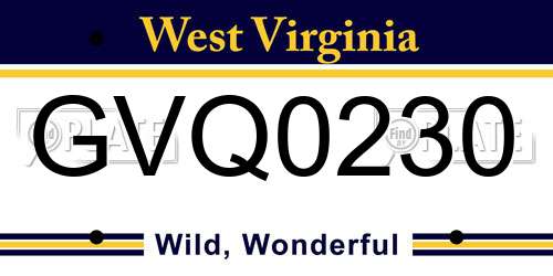 GVQ0230 West Virginia License Plate