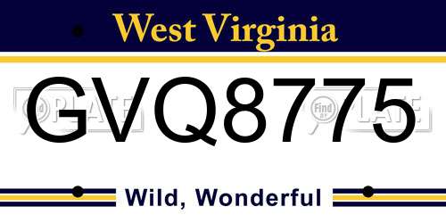 GVQ8775 West Virginia License Plate