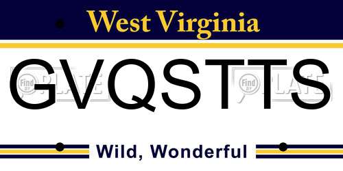 GVQSTTS West Virginia License Plate